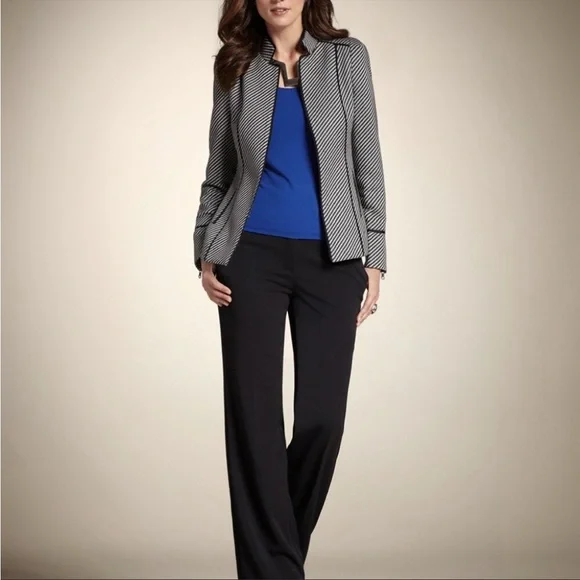 Chico’s Womens Diagonal Jacquard Striped Lise Jacket - Picture 3 of 9